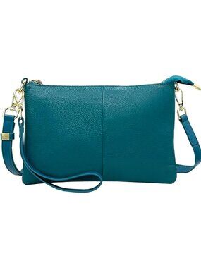 〽️Women's Peacock Blue Leather Wristlet Wallet Phone Bags Wallet Clutch Purses